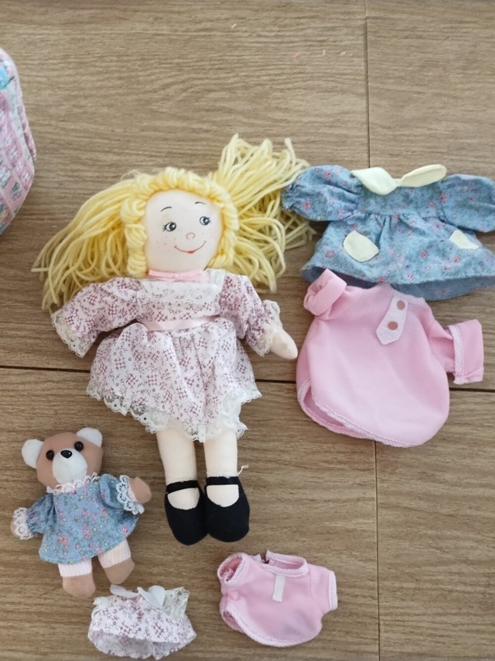 Rag Doll with Bear and Soft sided Case